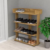 2x schoenenrek stapelbaar, hout, 2 laags, voor ca. 6 paar schoenen, HBD: 40,5 x 69 x 26 cm, schoenenkast hal