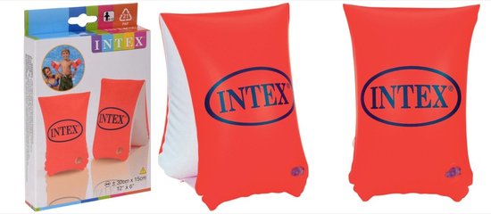 Zwembandjes - INTEX - INTEX Deluxe - ORANJE - Leeftijd 6-12 Jaar - Gewicht 30-60 kg - Met 2 LuchtKamers - Afmeting 30x15 cm - Zwemband Voor Kinderen - Arm Bands - Zwemvleugels - Zwembad - Veilig Zwemmen - Opblaasbare Bandjes - Zwemveiligheid
