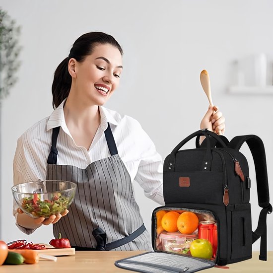 bmf-versand® Picknickrugzak met campingservies voor 4 personen, picknicktas set met koeltas, isoleert veel accessoires en gevoerde draagriemen, thermotas voor picknick en reizen