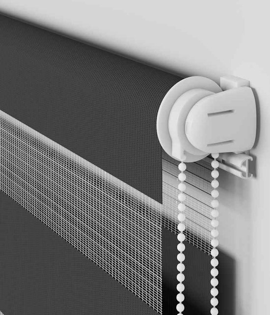 vidaXL - Zebra - store enrouleur - 55x100 - cm - largeur du tissu - 50,9 - cm - noir