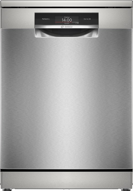 Bosch SMS8TCI04E – Serie 8 – Vrijstaande vaatwasser – 60 cm – Geborsteld staal – Energielabel A – Home Connect