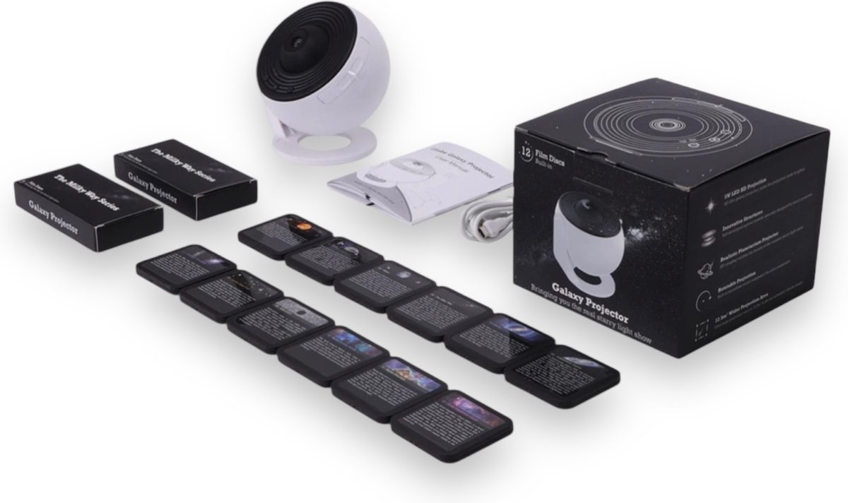 Graboo® Planetarium Galaxy Projector - Transformeer je Ruimte in een Magische Sterrenhemel - Galaxy Projector Sterrenhemel met 13 Films - Wit – foto 8