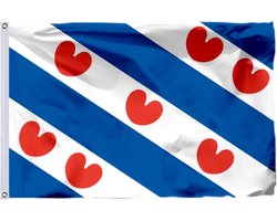 Scoby - Friese Vlag - Frisian Flag - Friesland - 90x150cm - Original Colors - Strong Quality - Inclusief Bevestigingsringen