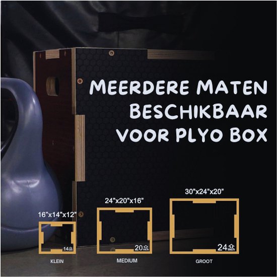 Yes4All RZ4E 3-in-1 houten plyo-box met antislip oppervlak, 20