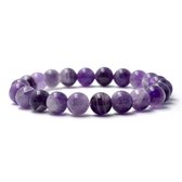 Bixorp Gems Droom Amethist Edelstenen Armband - Gepolijste Edelsteen Kralenarmband