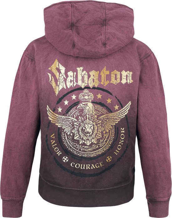 Gilet à capuche Sabaton Valor Courage Honor pour femme - Bordeaux - L