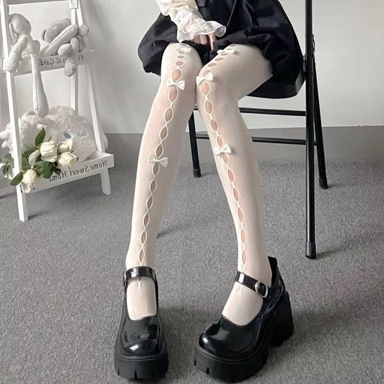 Collants élégants ouverts avec détails de nœud - Taille unique - Anime Cosplay - Collants Wit