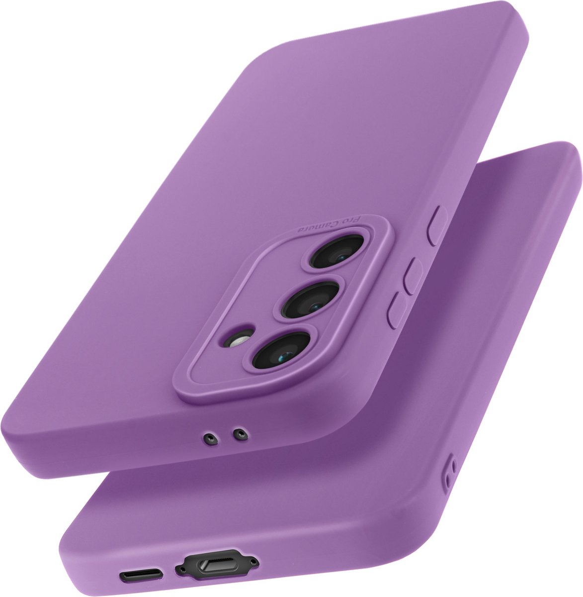 Avizar Dekking Geschikt voor Samsung Galaxy S24 FE Silicone Mat Blok Camera beschermd, Paars