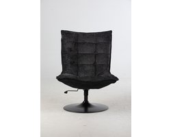 Fauteuil Sam Black van Furnilux - Stof - Met en ronde voet - Verstelbaar en draaibaar - 100% polyester