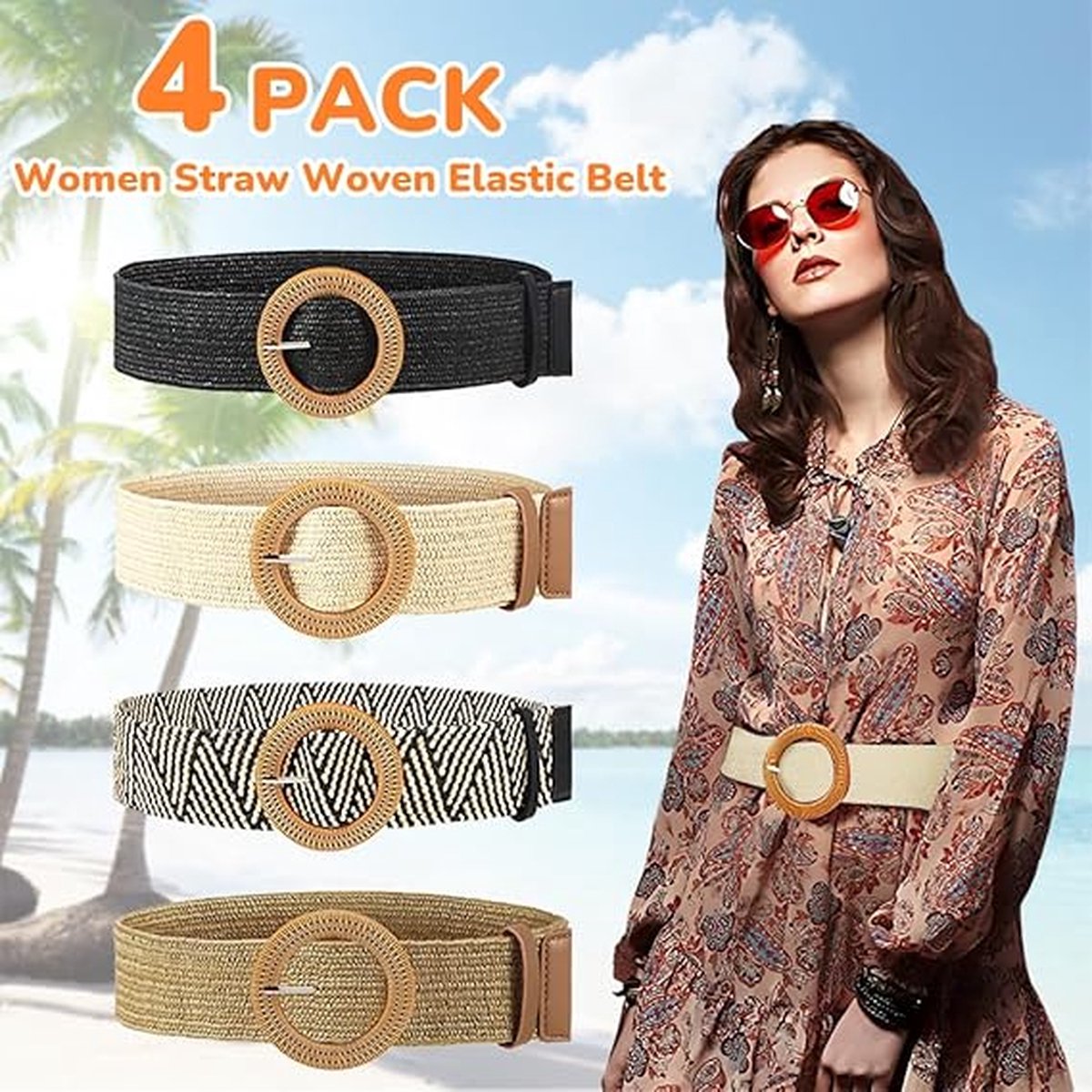 Oyccen Dames punk rekbare taille riem brede jurk riem elastische band korset voor vrouwen, zwart, Eén maat