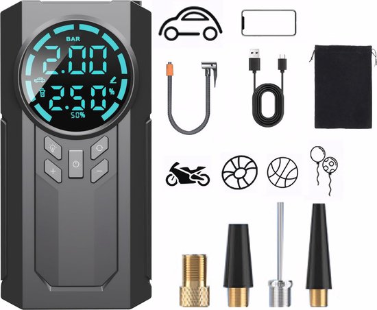 REEG Air Pump PRO Electric Bicycle Pump for Bicycle Car Compressor 7500 mAh