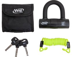 VINZ Dinara ART 4 Slot – Schijfremslot / Remschijfslot – Licht Motorslot Voor Verzekering – 3 sleutels – Zwart