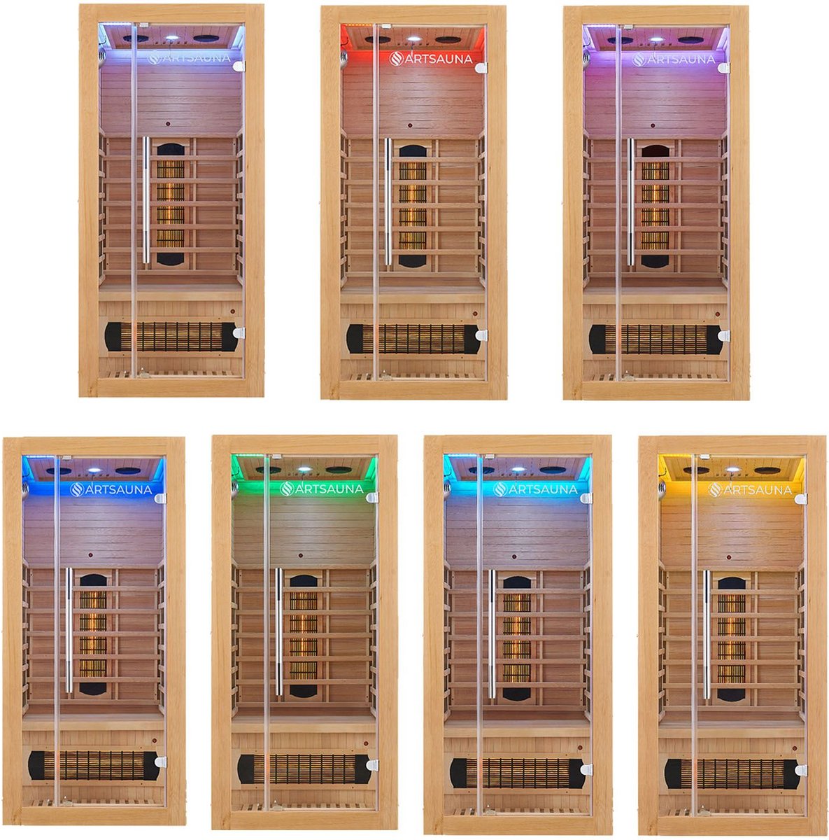 Infraroodcabine / Sauna Kiruna - 90x90x190 - Incl. LED & Bleutooth Radio thumbnail 5
