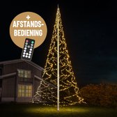 Mât de drapeau éclairage de sapin de Noël 1000cm | 2000 lumières LED Wit chaud | Télécommande | Éclairage de Noël pour extérieur / jardin de Lumedi | Cloche de fée