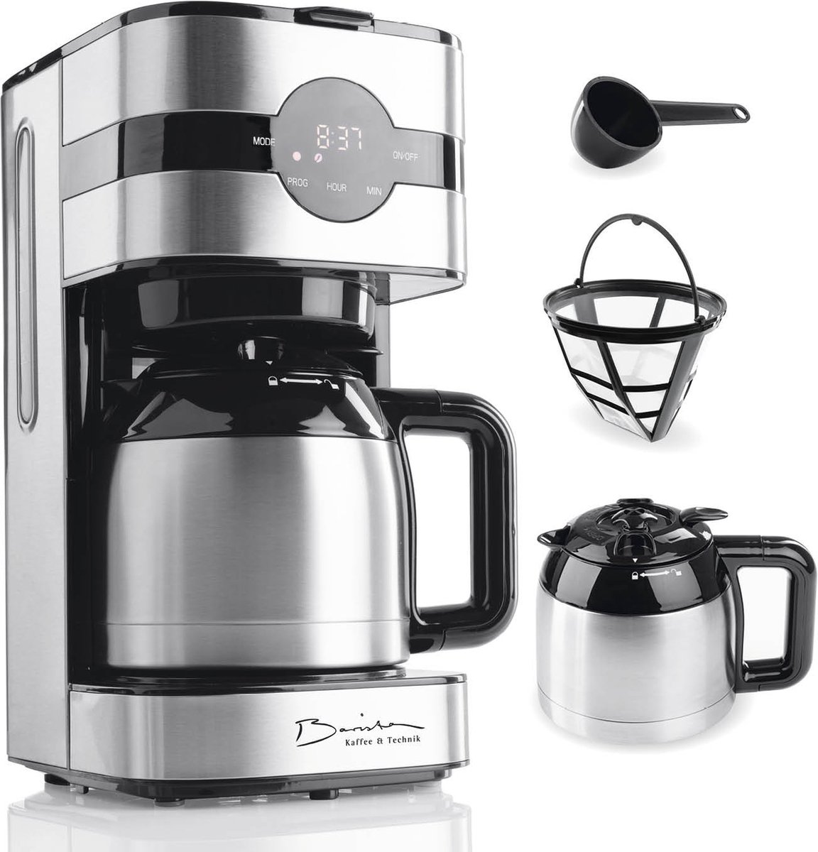 Barista filterkoffiemachine Touch Iso met vacuümkan, LED-touchdisplay, timer
