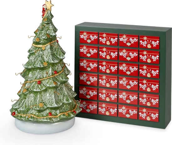 Kerstspeelgoed Memory Adventskalender - 3D Boom - 25x32x43 cm - Unieke Kerstdecoratie En Spel