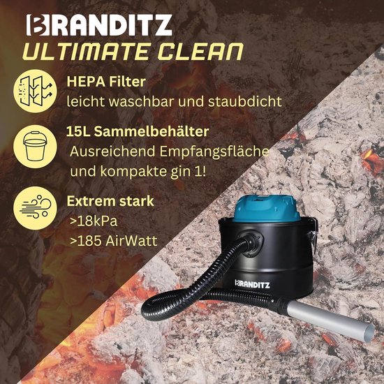 Kaminer Heavy Duty Aszuiger - Hittebestendige Asstofzuiger - Kachel