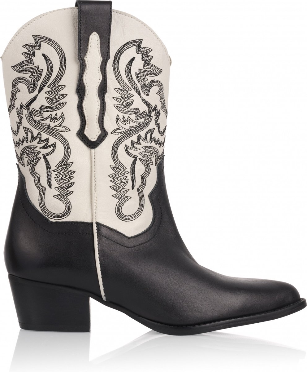 DWRS Brady Wit Zwart Dames Boot - Maat 41
