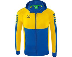 Erima Six Wings Trainingsjack Met Capuchon Heren - New Royal / Geel | Maat: L