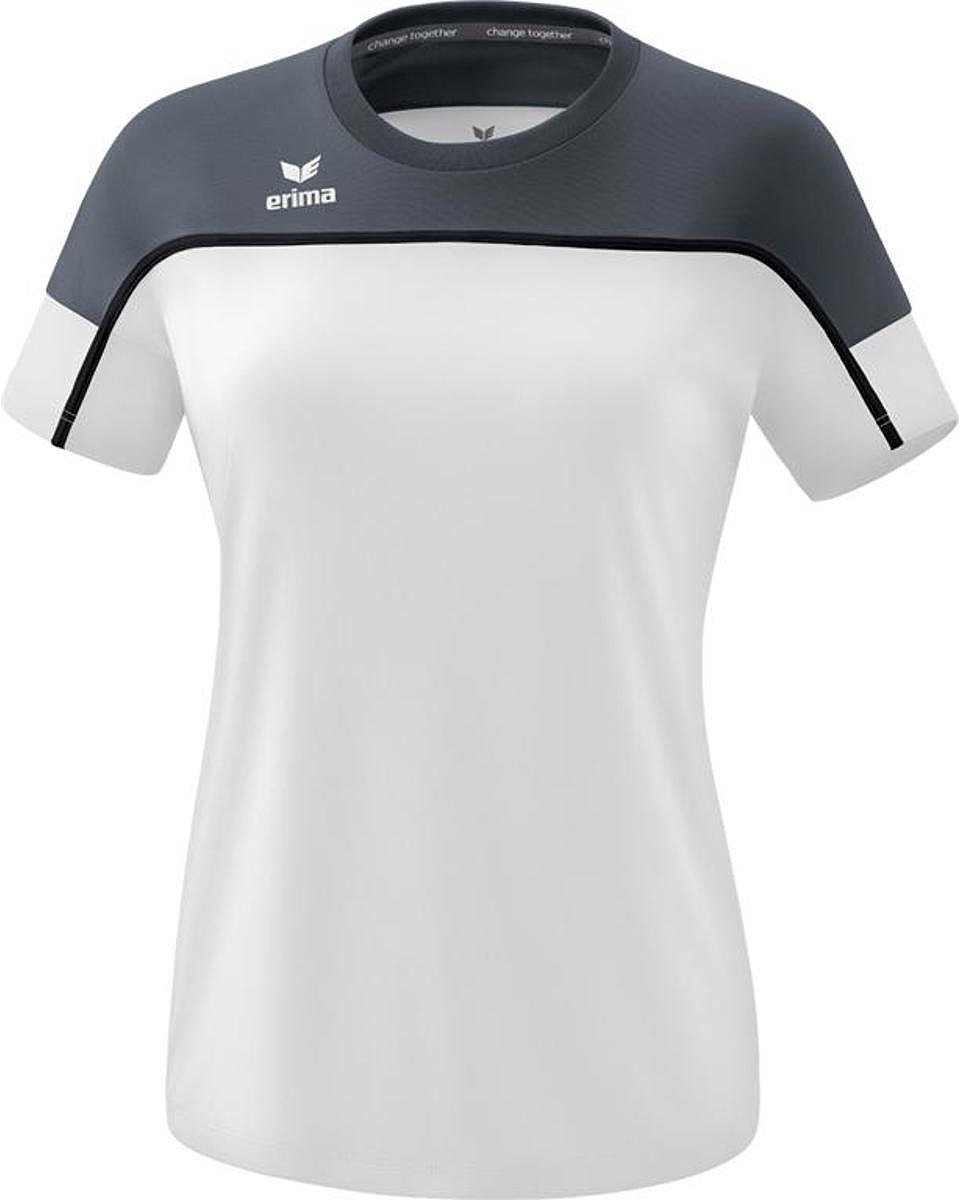 Erima Change T-Shirt Dames - Wit / Slate Grey / Zwart | Maat: 38
