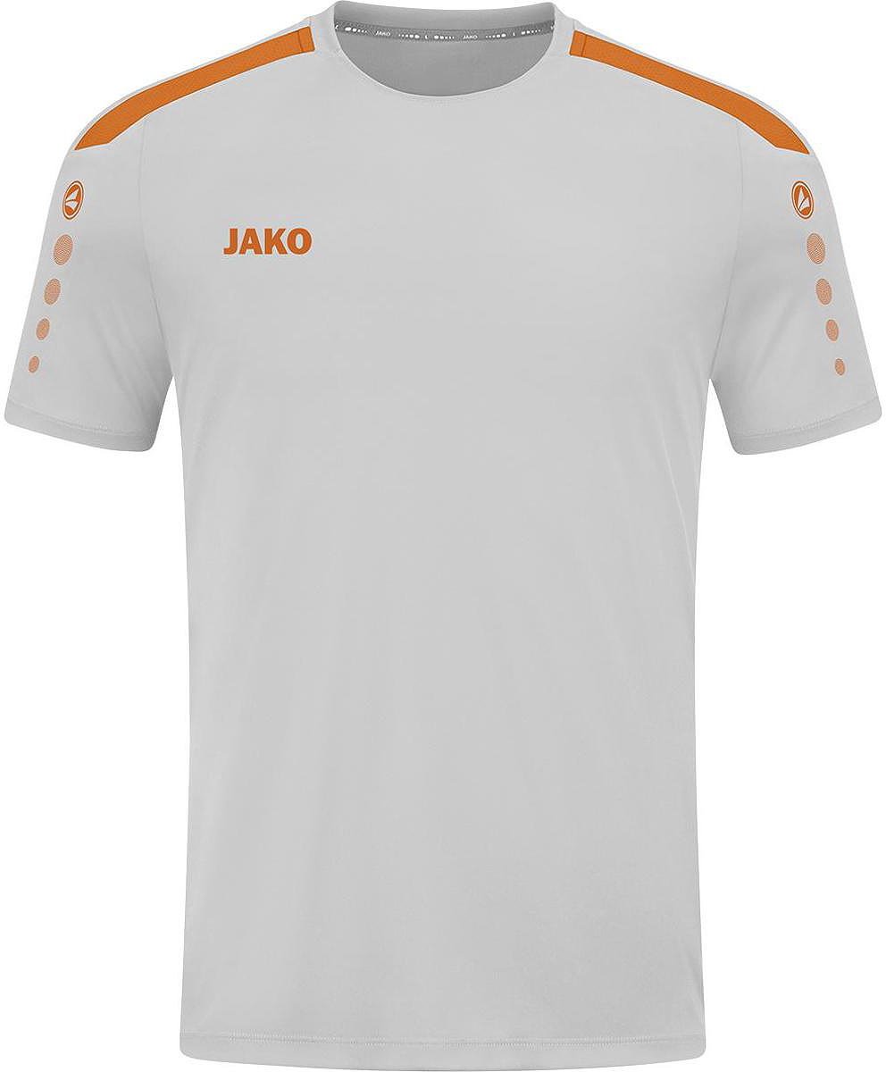 Jako Power Shirt Korte Mouw Kinderen - Zachtgrijs / Fluo Oranje | Maat: 140