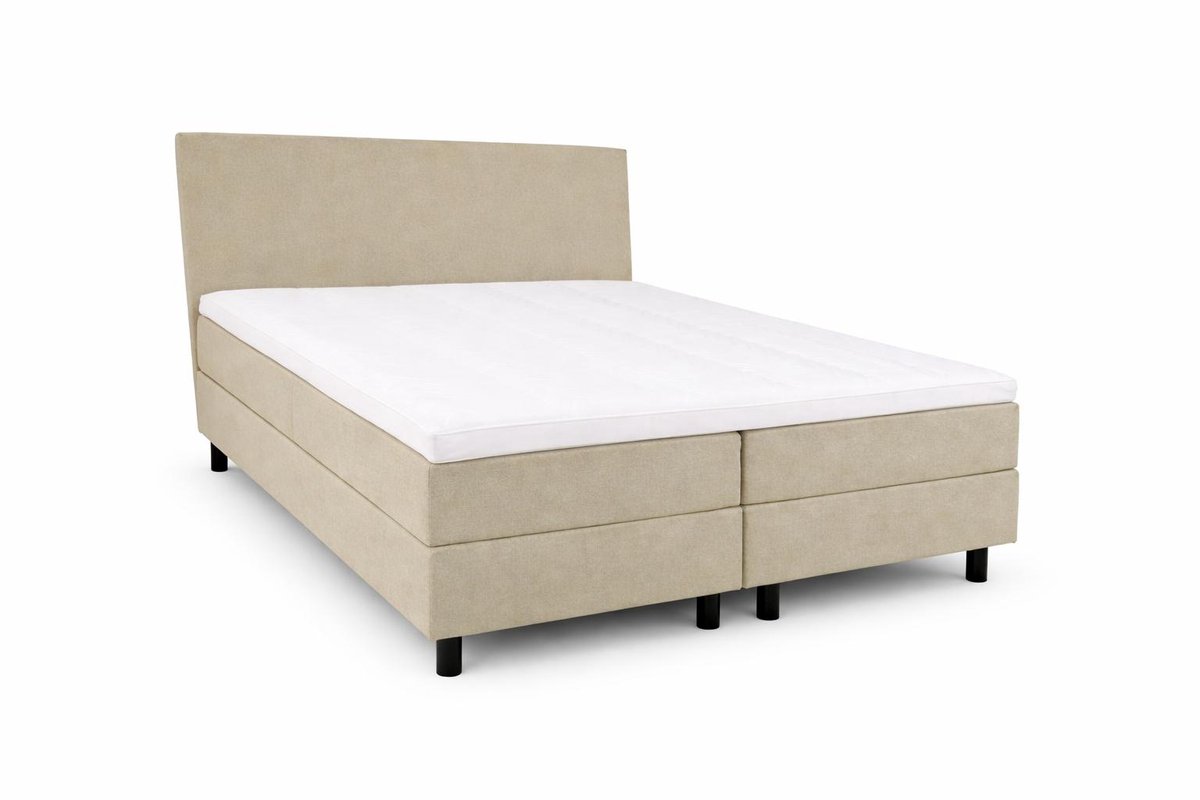 Boxspring Ayla Royal - 160x220 Compleet - Beige Glad - Ayla Matrassen - 2 persoons