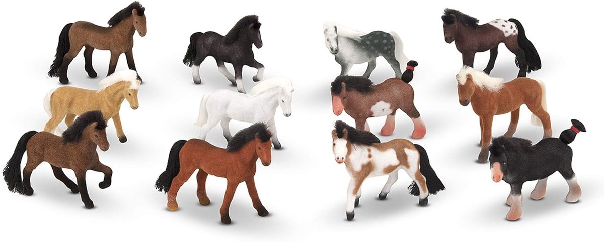 Houten Legpuzzel - Dieren Puzzel - Creatief Spel - 12 Unieke Paarden - 38.7 x 5.5 x 42.7 cm - Meerkleurig