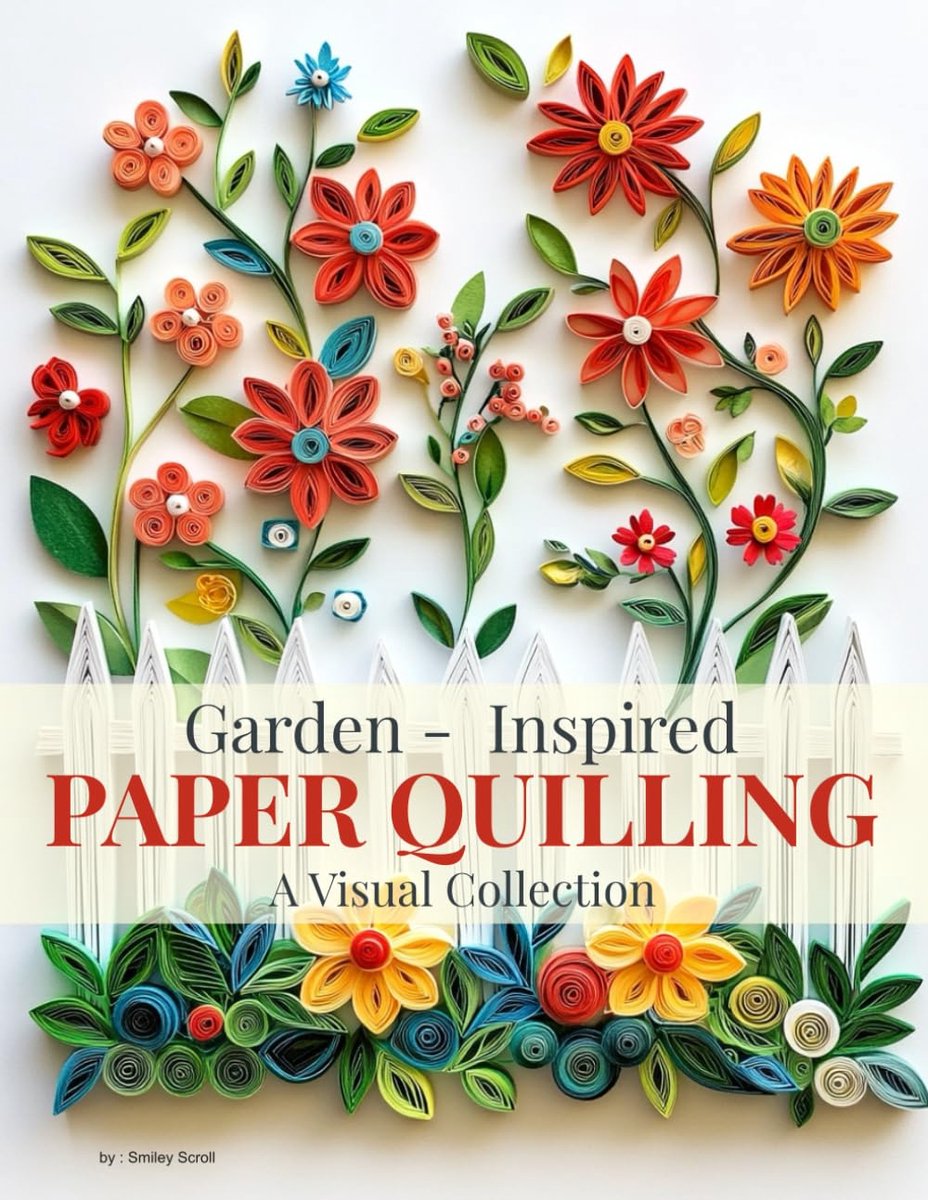 Papier Quilling Boek - Kalligrafie Kunst - Creatieve Inspiratie - Natuur Geïnspireerde Ontwerpen - 21.59 x 27.94 cm