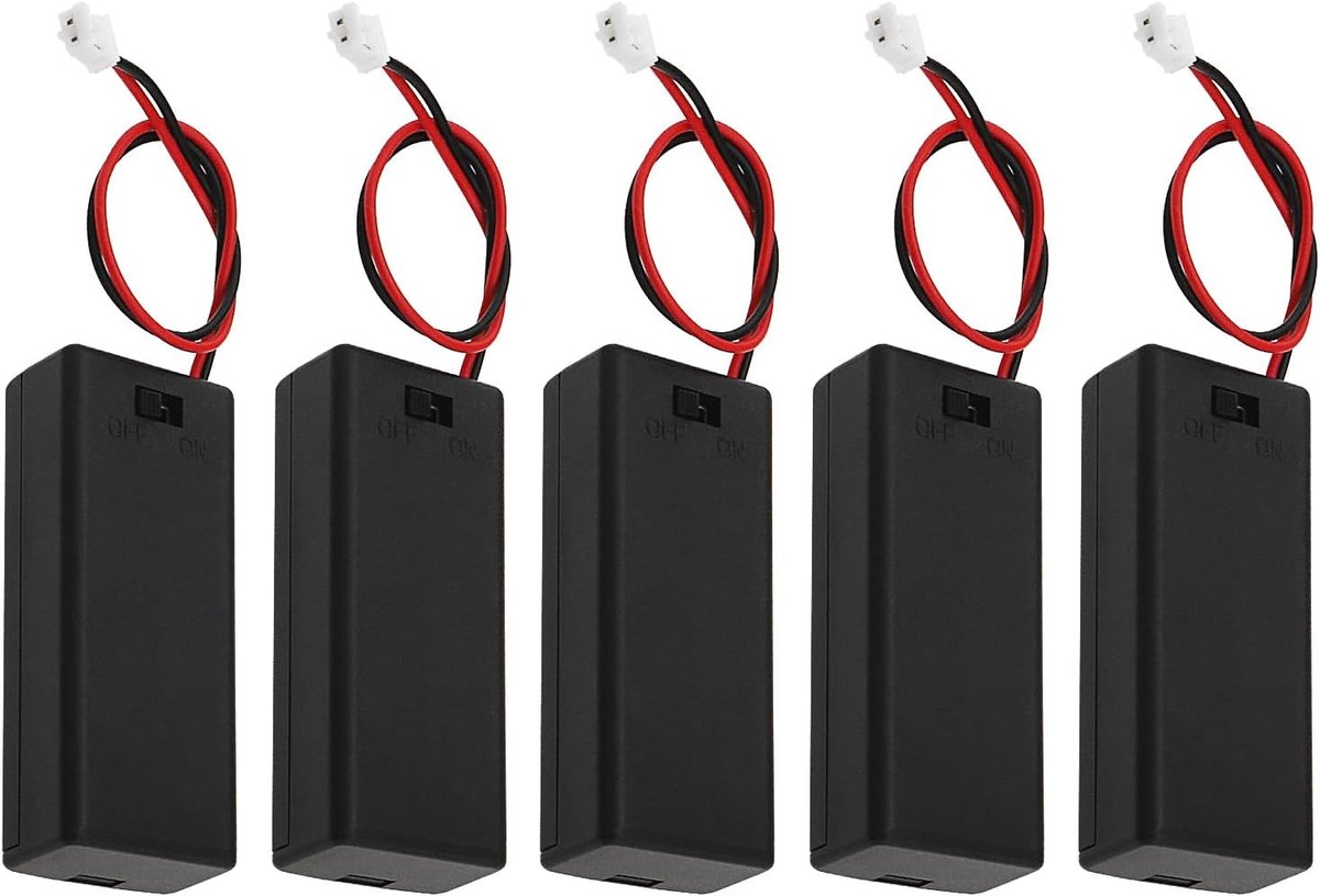 Batterij Houder - AAA Batterij Pack - Projecten Voeden - Met Aan/Uit Schakelaar - 135mm Kabel - Zwart