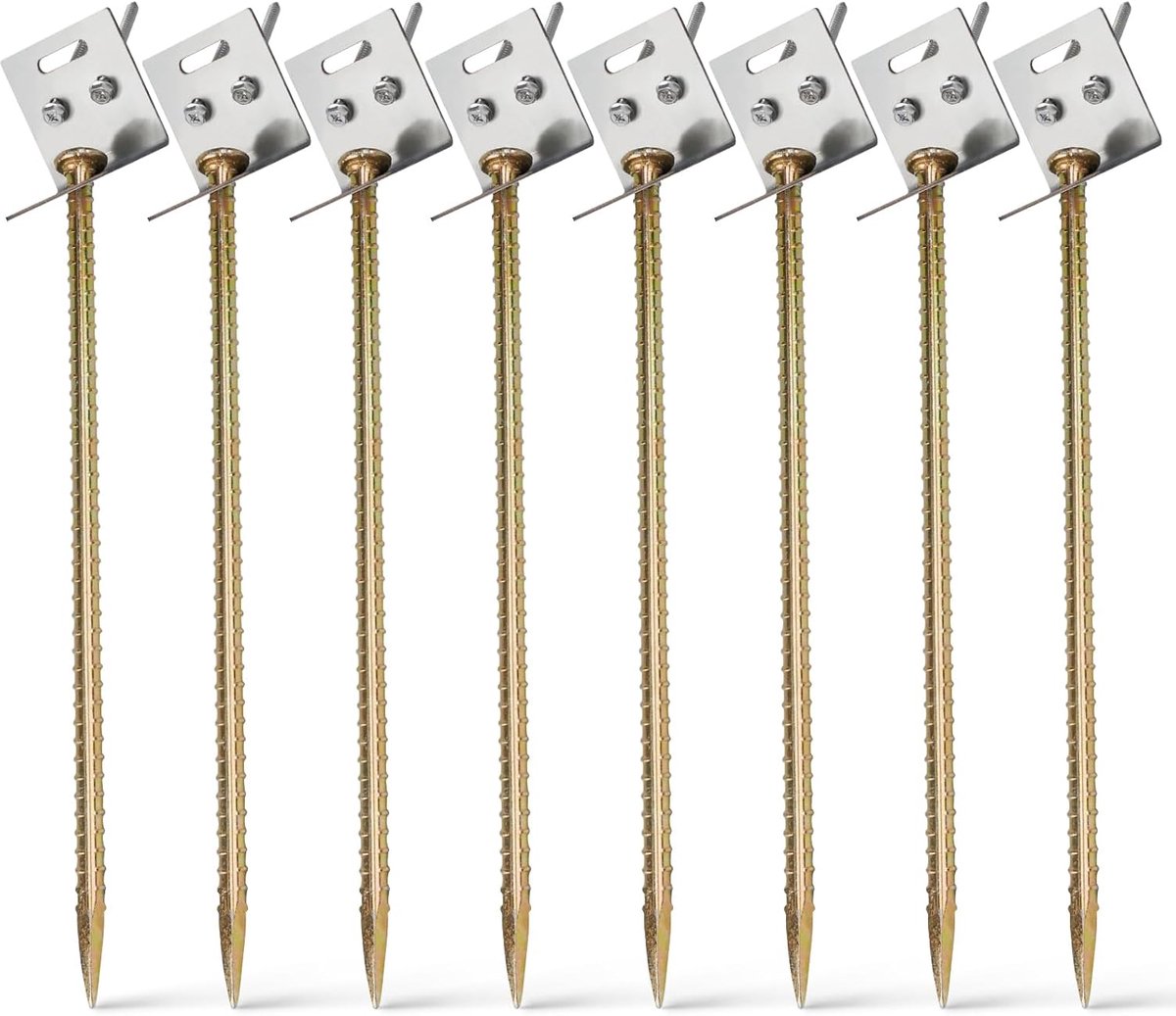 Grondankers Set - Stormvast Bevestigen - Buiten Stabiliseren - Roestvrij Staal - 40 cm Lengte