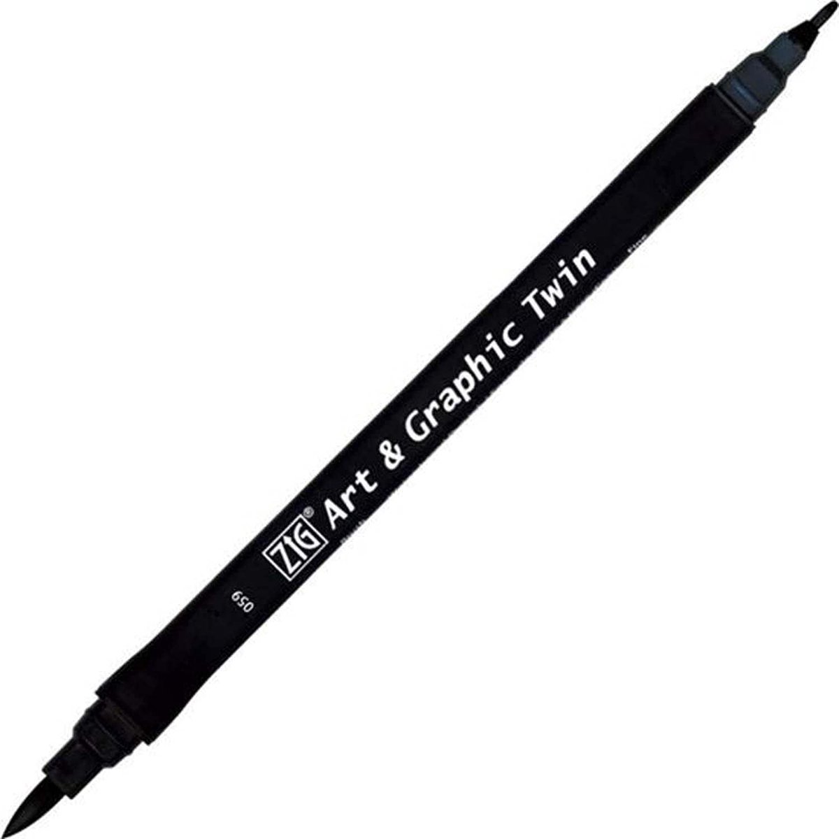 Tekenstift Dubbele Punt - Illustratie Stift - Schetsen en Kleuren - Flexibele Rubberen Punt - 19.2 x 1.2 cm - Groen
