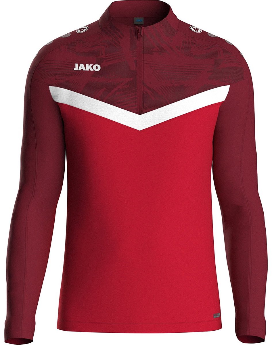 Jako Iconic Ziptop Heren - Rood / Bordeaux | Maat: XXL