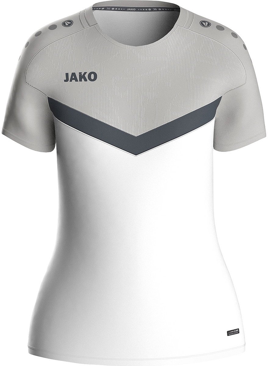 Jako Iconic T-Shirt Dames - Wit / Zachtgrijs | Maat: 40