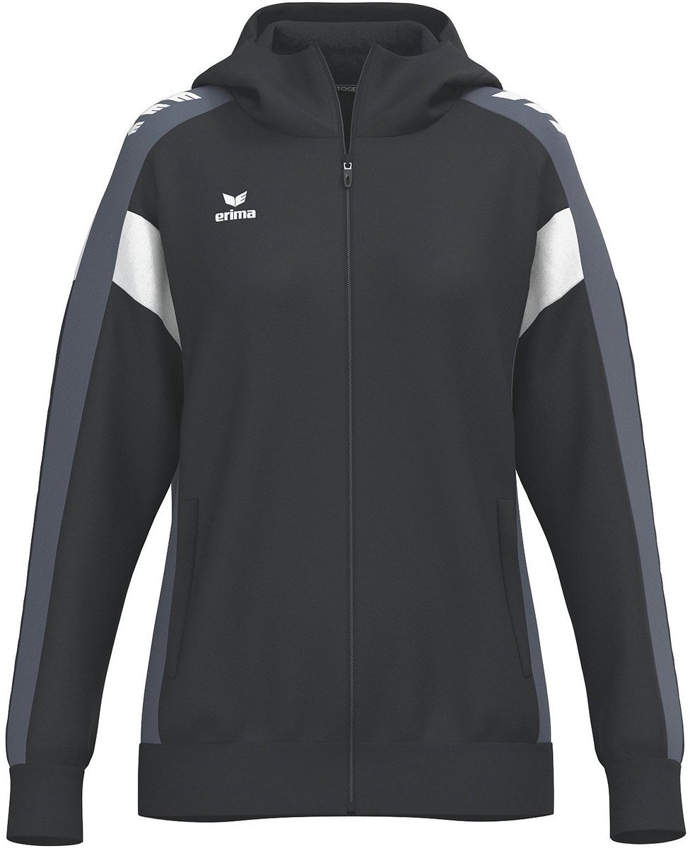 Erima Celebrate 125 Trainingsjack Met Capuchon Dames - Zwart / Slate Grey | Maat: 36