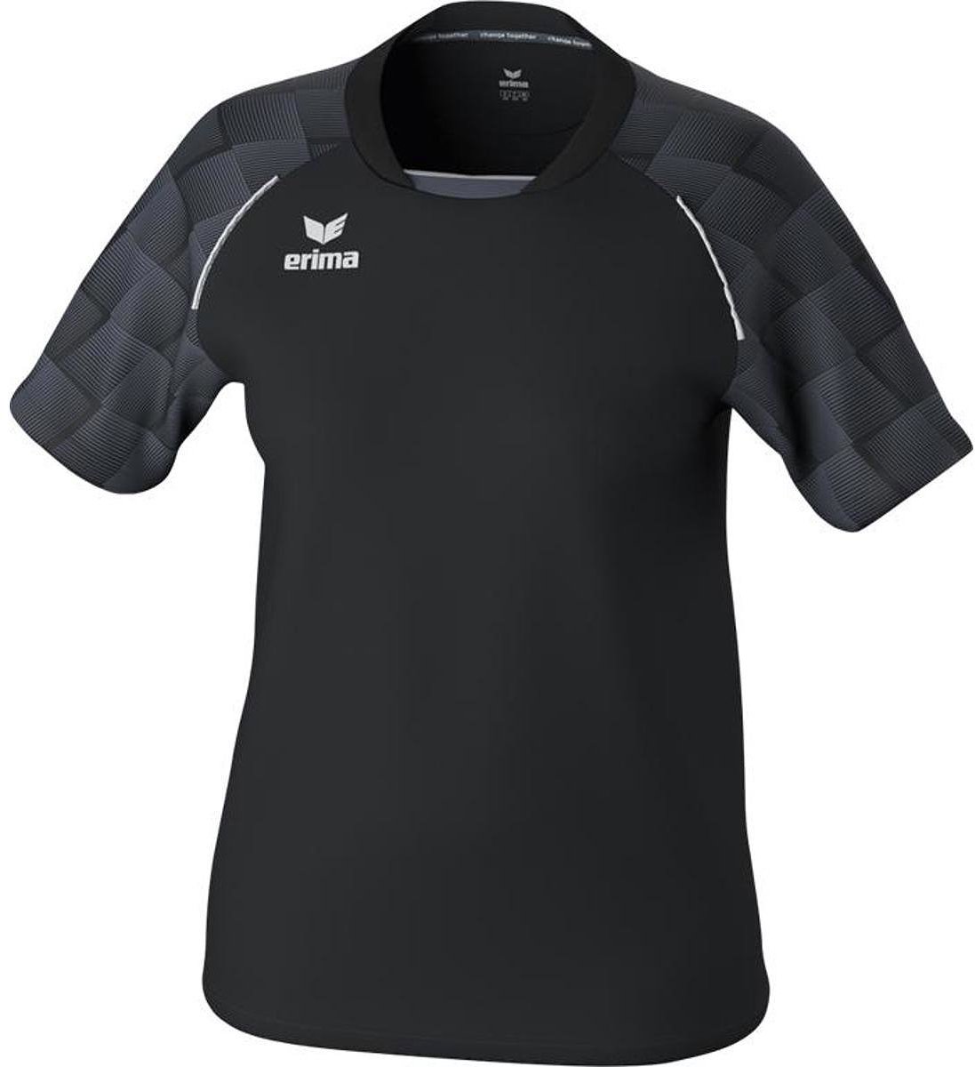 Erima Evo Star Shirt Korte Mouw Dames - Zwart / Slate Grey | Maat: 40