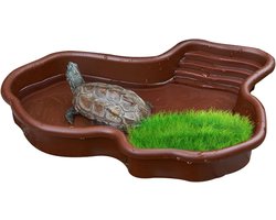 Reptielen Waterbak - Schildpadden Bad - Water en Voedsel - Imitatie Rivier Design - 31 x 25 x 5 cm