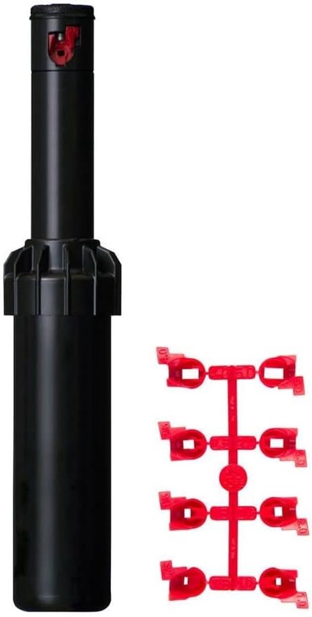 Verzonken sproeier - Pop-up sproeier gazon - Automatisch bewateren tuin - Verstelbare sectorinstelling - 4 stuks - Zwart rood