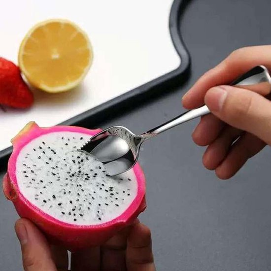 Grapefruit Lepels - Fruit Lepel - Fruit Eten - Half Gekarteld - 165 cm - Zilver — afbeelding 2