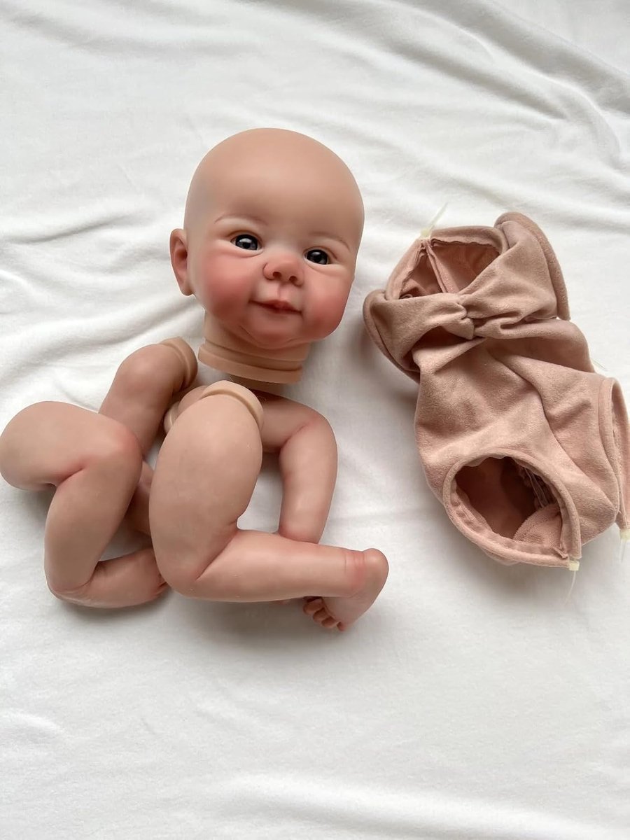 Reborn poppen onderdelen - Levensgetrouwe babykit - Zelf poppen maken - Voorgeschilderd met aderen - 19 inch - Wit