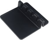 Lepelhouder - keukengerei houder - Lepelhouder voor op het aanrecht - Spatelhouder - Bestekrek - Druppelmat/Lepelsteun - 13,5*13,5*3,8 cm - Zwart - Siliconen