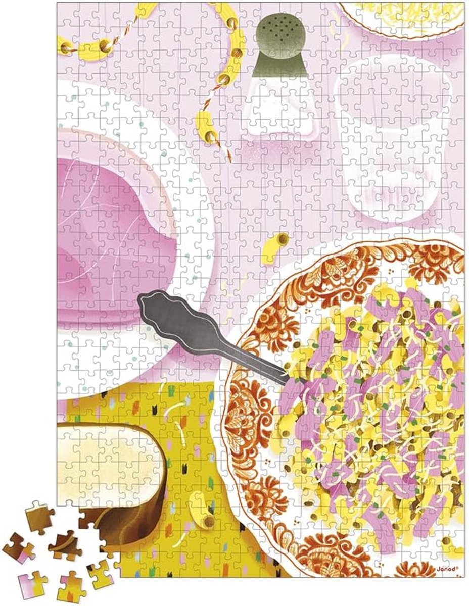 Puzzel 500 stukjes - Legpuzzel Keuken - Ontspannen Tijdverdrijf - FSC Karton Plantaardige Inkt - 34 x 48 cm - Roze
