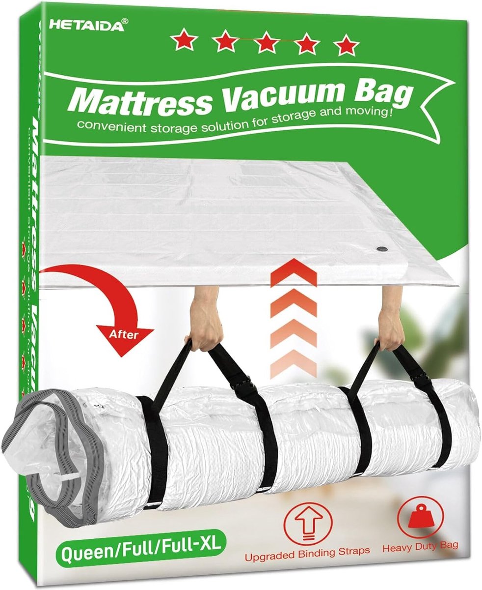 Matras Vacuümzak - Opbergzak - Matras Opslag - Lekvrije Dubbele Rits - 200 x 240 cm - Grijs