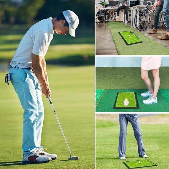 Golf Swingmat - Oefenmat Golf - Binnen Buiten Training - Antislip Rubber Basis - 44x31cm Opvouwbaar - Groen van GOLF — afbeelding 4