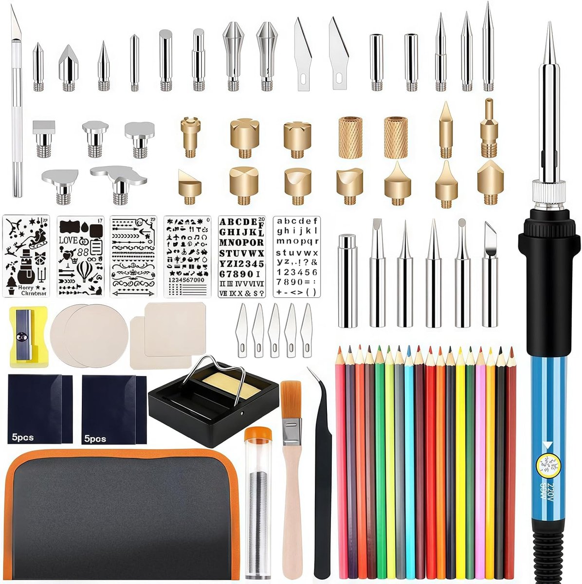 Brandschilder Soldeerbout - Houtbrander Set - Creatief Handwerk - 2-in-1 Functionaliteit - 90 Delig