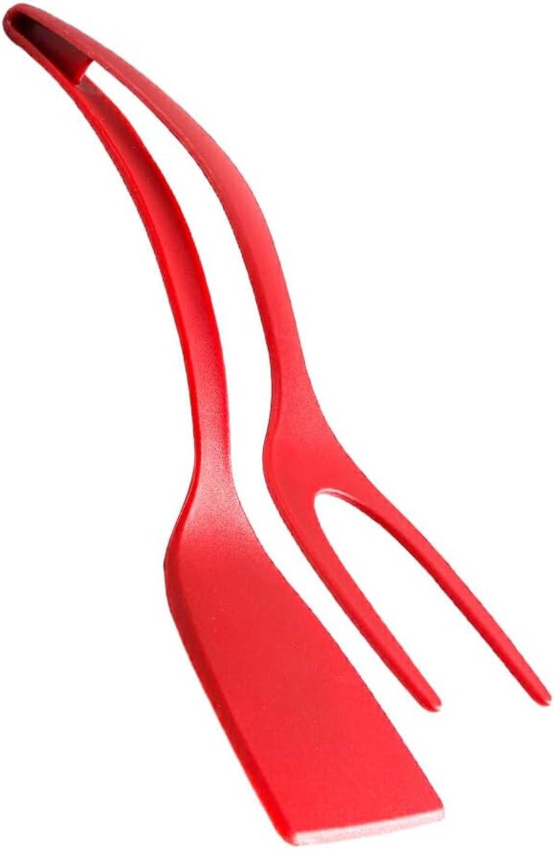 Spateltang Keuken - Omdraai Tang - Eieren Bakken - Dubbelzijdig Ontwerp - 30.5 cm Lengte - Rood