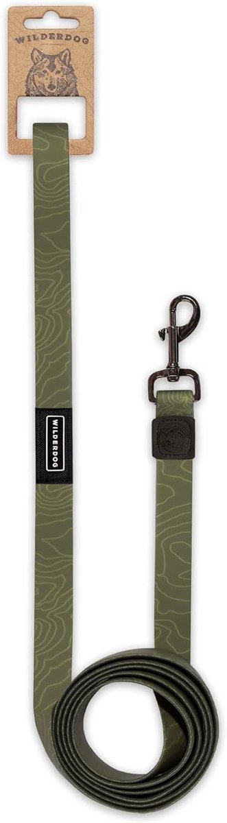 Hondenriem Waterdicht - Vuilafstotende Riem - Buitenwandelingen - Duurzaam Rubber Materiaal - 183cm Lengte - Olijfgroen