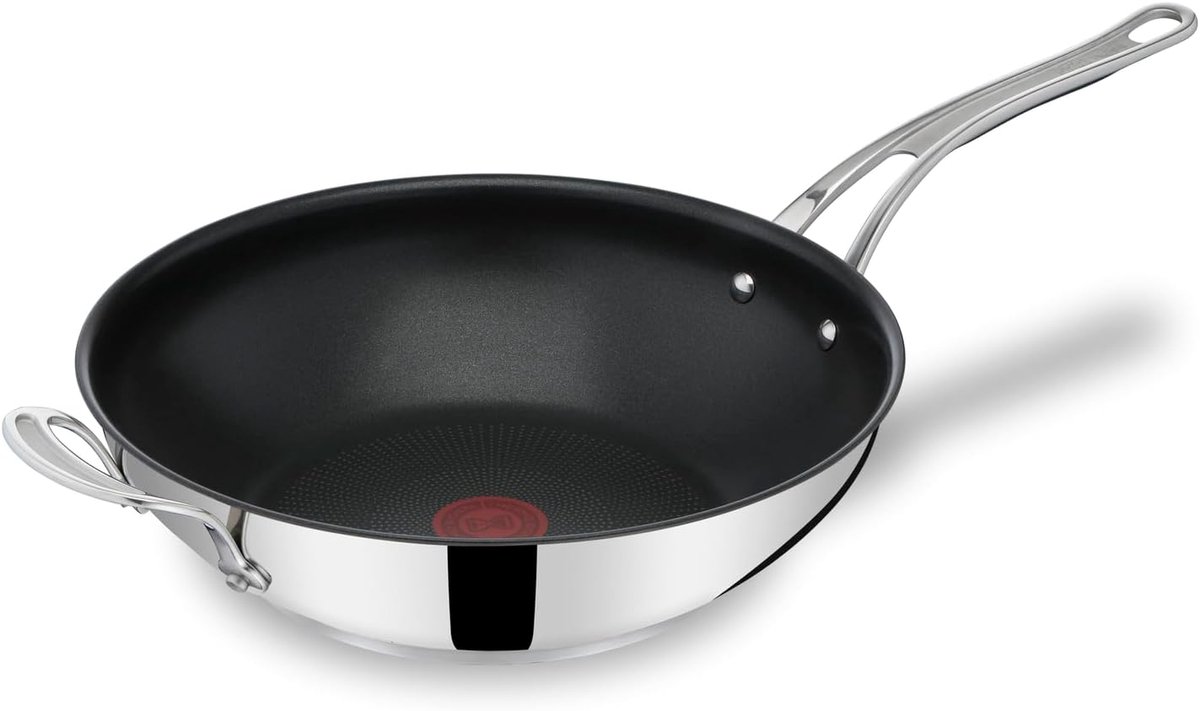 Wokpan - Roerbakpan - Inductie Koken - Titanium Antiaanbaklaag - 30 cm - RVS