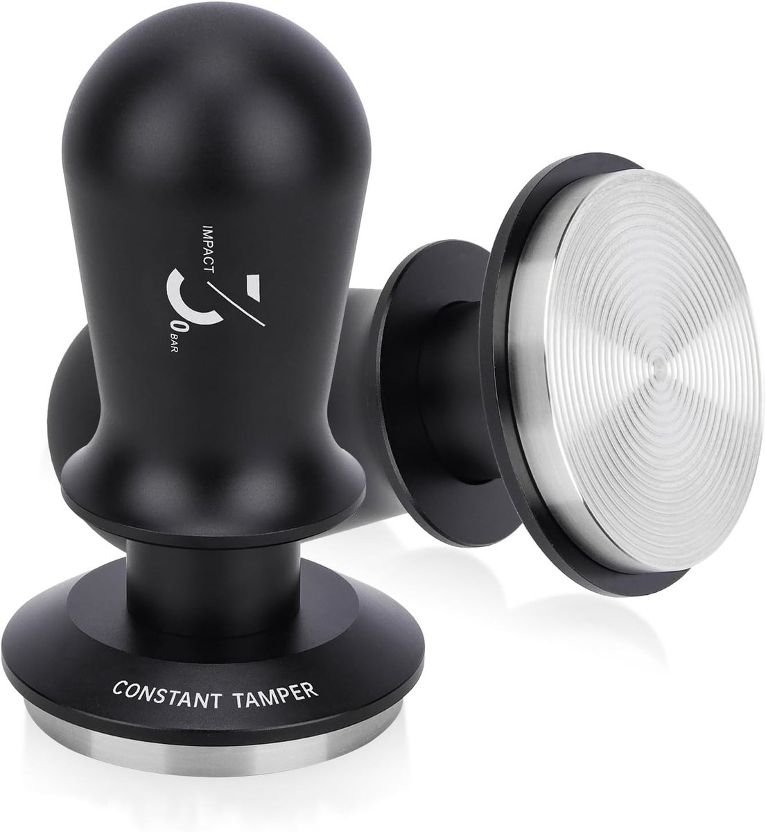 Espresso Stamper - Koffie Tamper - Perfecte Espresso - Veerbelast 13.6 kg - 53 mm - Zwart