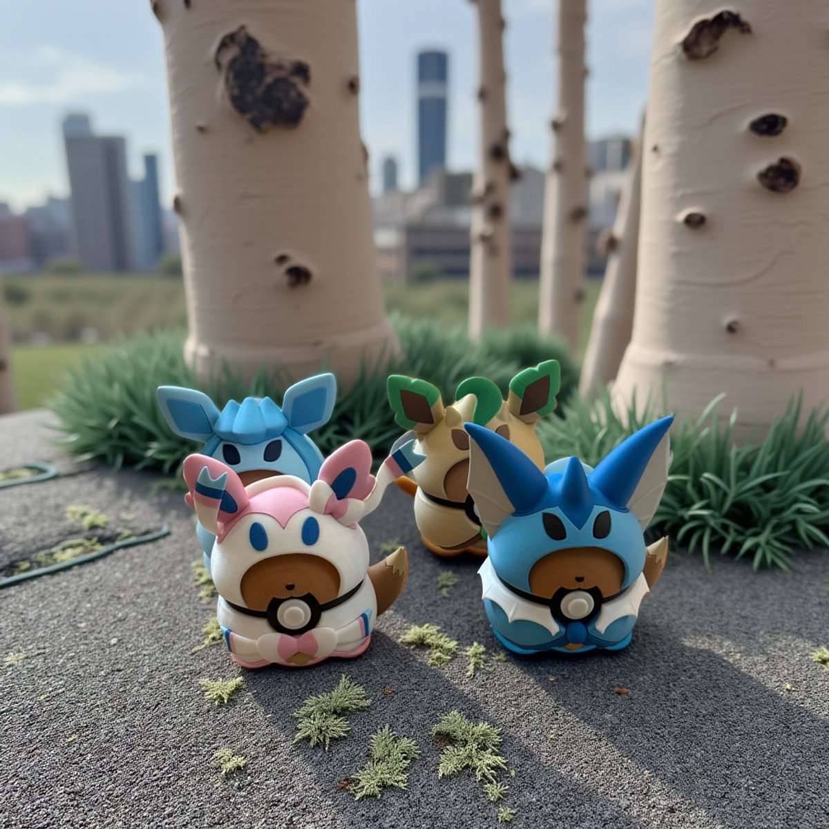 Poncho Eevee Collectibles, Set 2, 3D-Geprinte Decoratie, Cadeau voor Fans