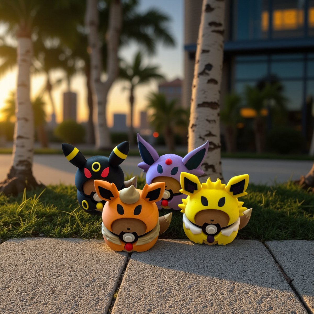 Poncho Eevee Collectibles, Set 1, 3D-Geprinte Decoratie, Cadeau voor Fans
